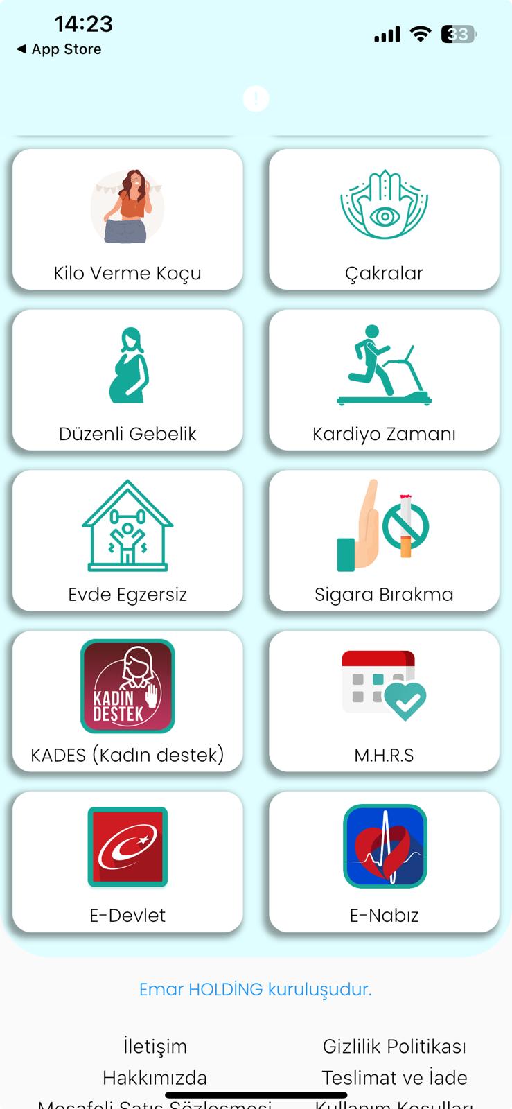 Uygulama ekranı